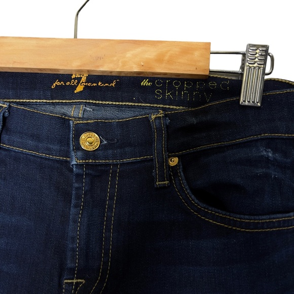 7 for all Mankind ‘The Cropped Skinny’ Blue Denim Stretch Jeans Size 28 - Picture 5 of 8